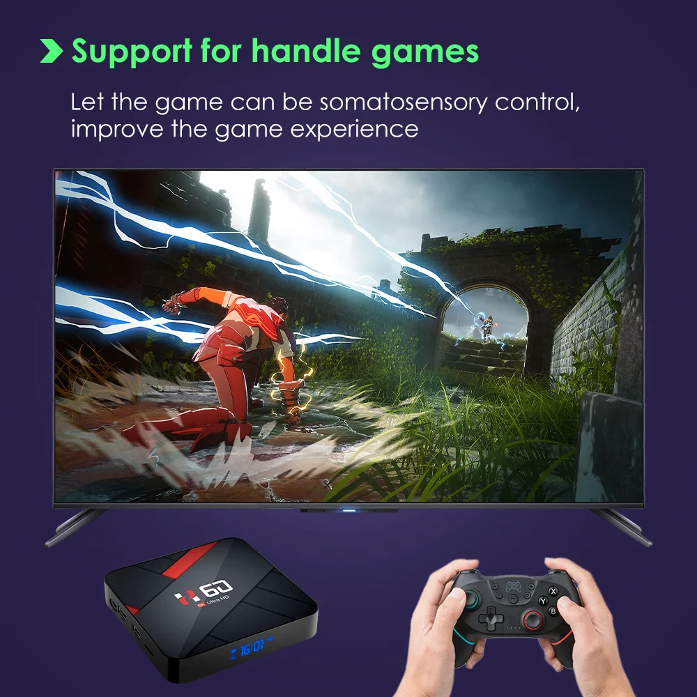 Android ТВ Box 10 4 Гб оперативной памяти 32 встроенной 64 ГБ 6K коробка H.265 Media Player 3D видео 2