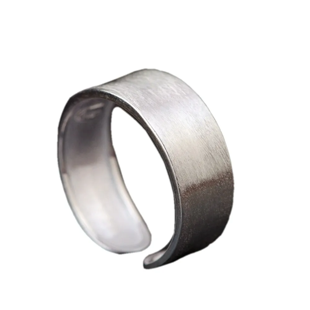 Женское кольцо из чистого серебра S925 простое модное регулируемое серебряное для