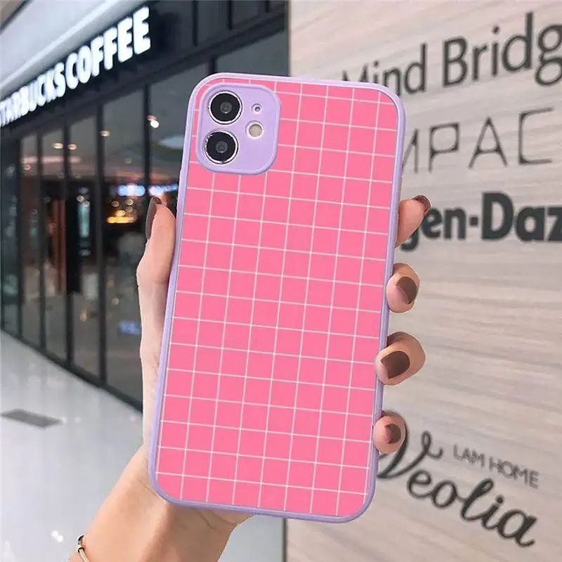 

Checkerboard Plaid Phone Cases Matte Transparent for iPhone 7 8 11 12 s mini pro X XS XR MAX Plus cover funda