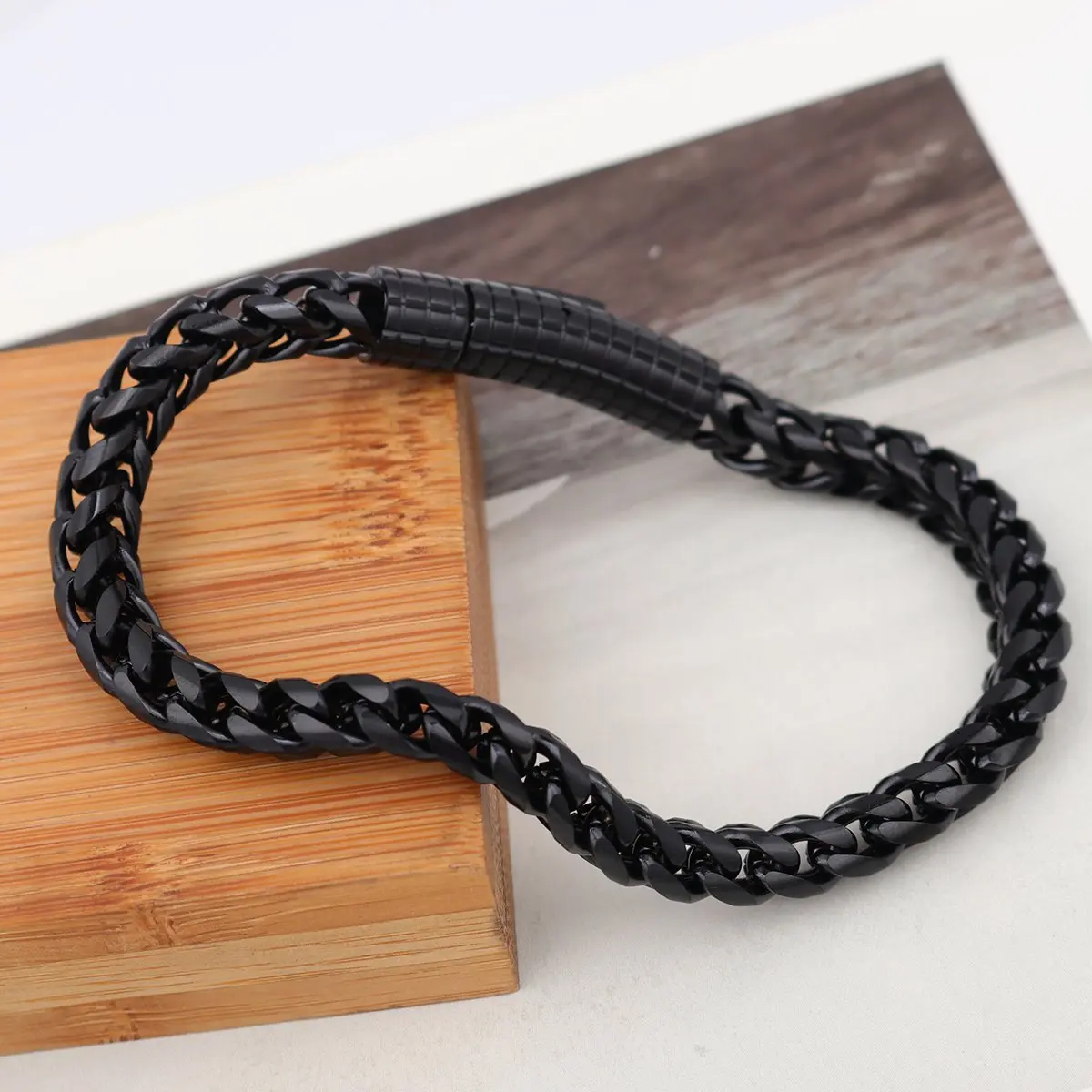 

High Quality Men's Bracelets 316 Stainless Steel Black Men Bracelets Jewelry Gifts For Men 22cm(8 5/8") long , 1 Piece