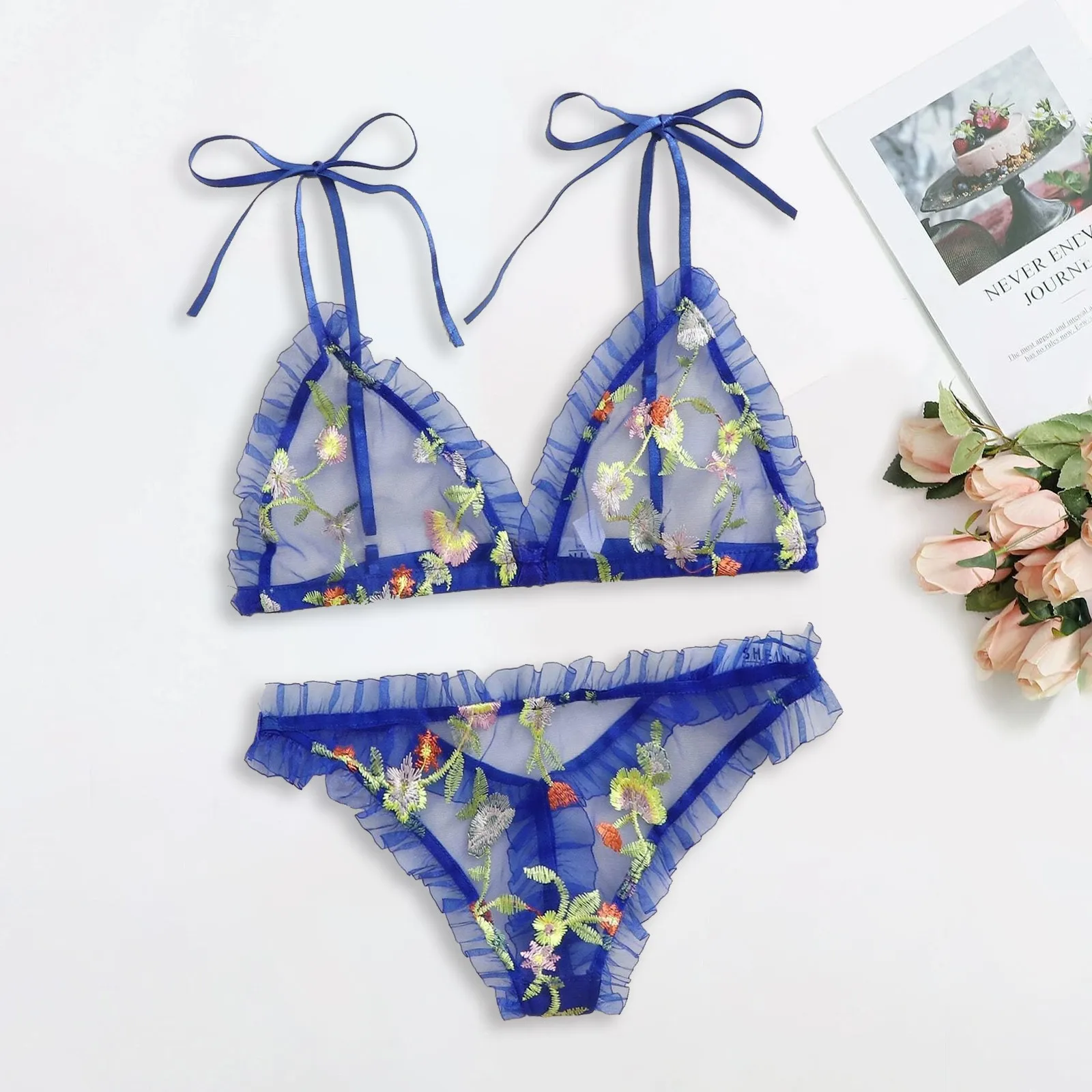 Сексуальное женское нижнее белье Модное Новое цветочное кружевное с вышивкой стринги Тонги дышащее