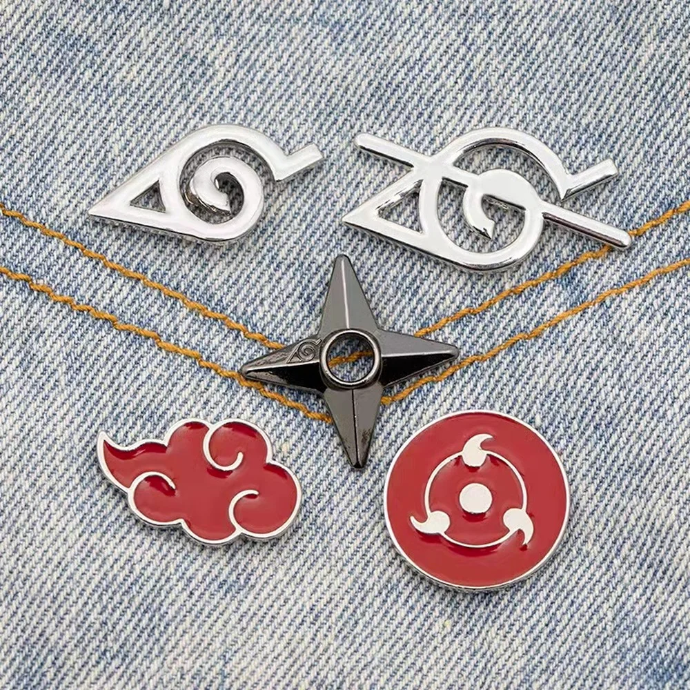 Akatsuki красное облако женские броши на одежду Narutos аниме аксессуары портфель Itachi