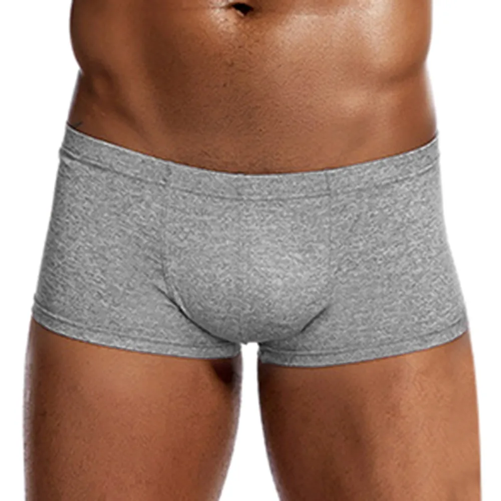 Мужское хлопковое однотонное нижнее белье боксеры с мешочком трусы шорты
