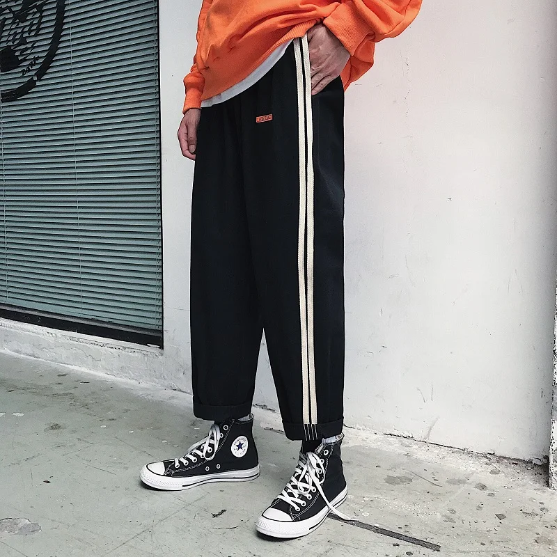 

Pants men's Hong Kong fashion loose all-match autumn ankle-length pants Net red straight tube handsome ins sports 9 points