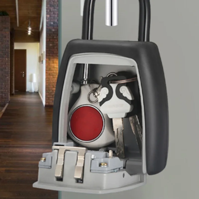 Ящик для ключей с паролем серый четырехзначный замок навесной бесплатной