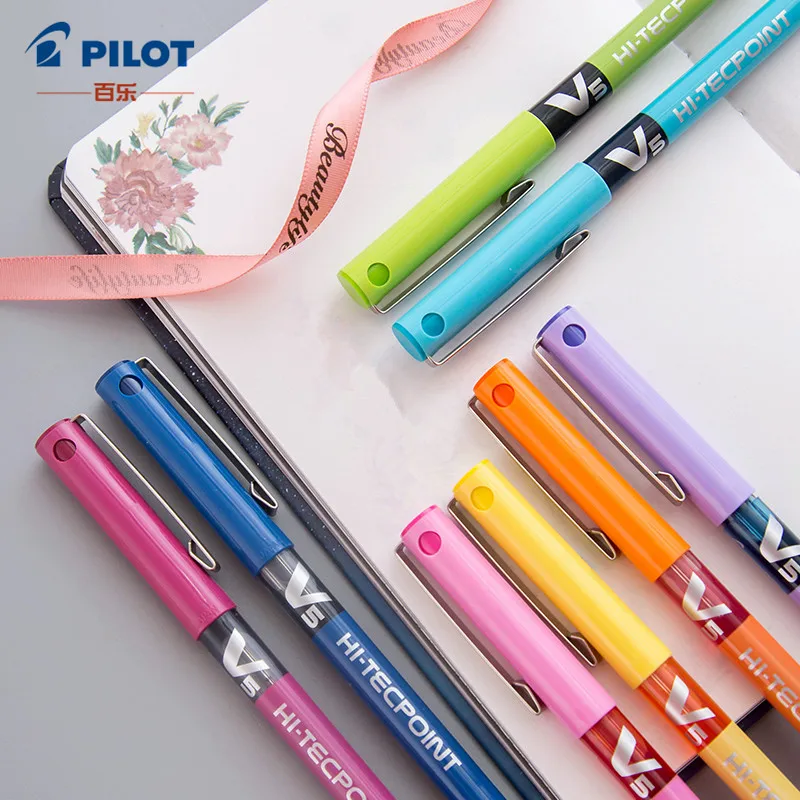 

12pcs PILOT BX-V5 Water-based Straight Liquid Gel Ink Pen Stylo Kawaii Office School Pens 12Color Optional Fine Point Tip 0.5mm