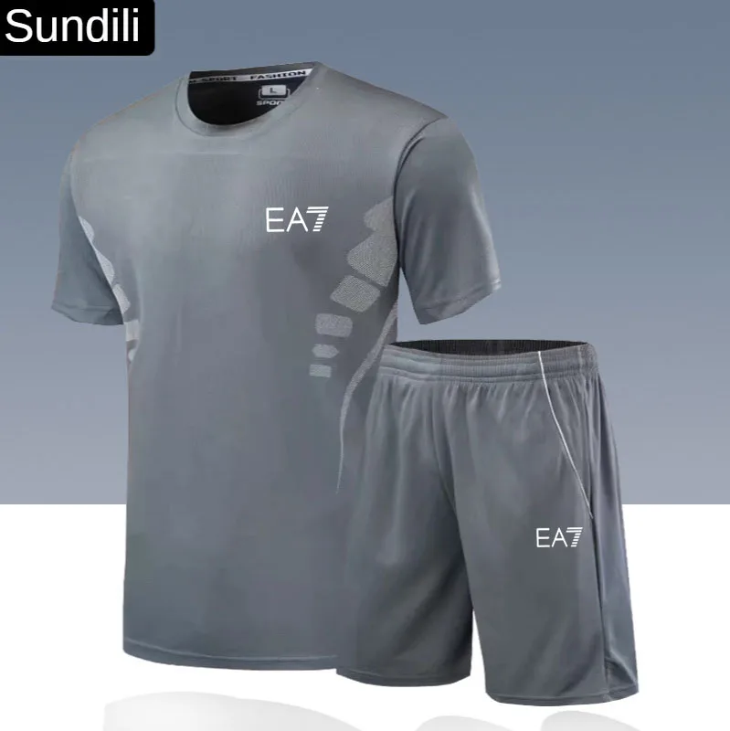 

Sportswear Suits For Men, Short-sleeved Shirts, Football Suits, Gym Suits, T-shirts + Shorts Suits, Running, 2 Pieces