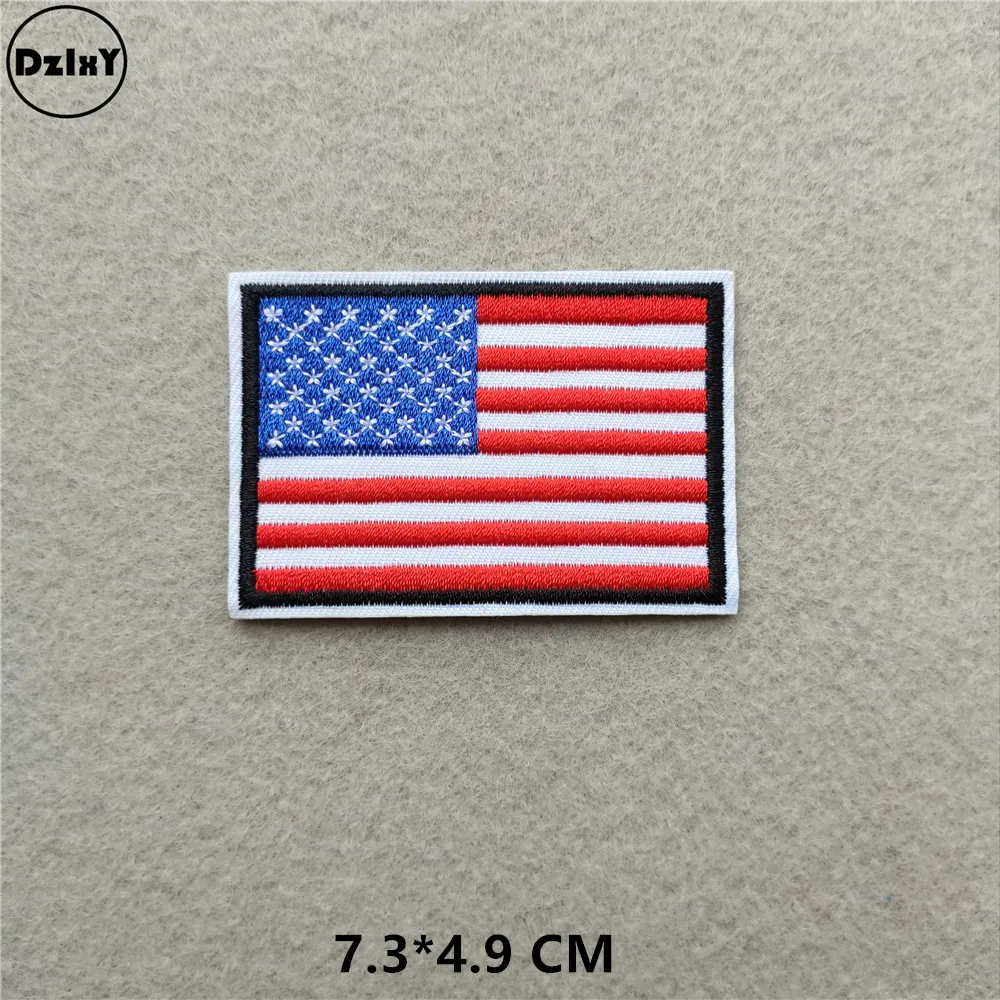 1-PCS-OO-2 Нашивки с американским флагом для одежды, сделай сам, в полоску, железные Аппликации, термонаклейки для одежды с вышивкой, значки с британским флагом@ D - Цвет: 1-PCS-OO-2