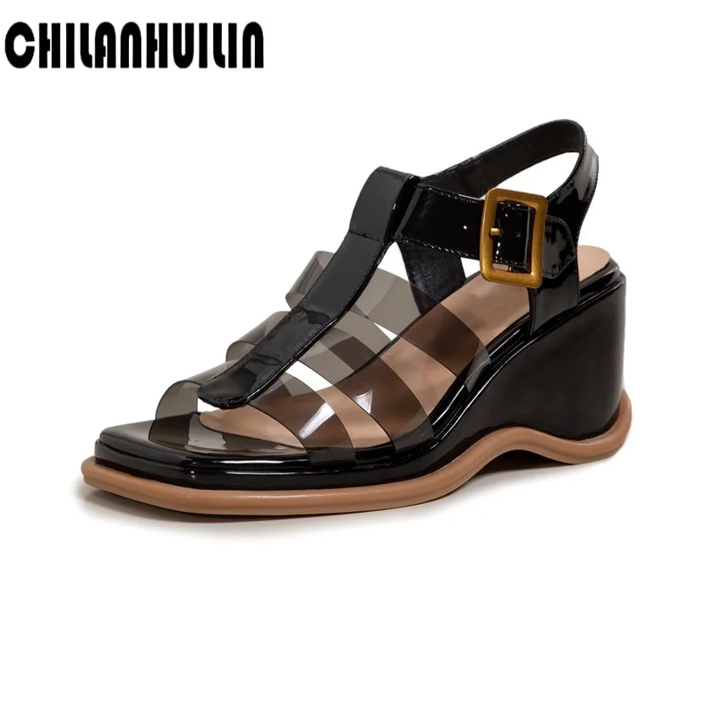 

platform shoes women sandals genuine cow leather sandals for women casual shoes summer sandals open-toed women dress shoes lady