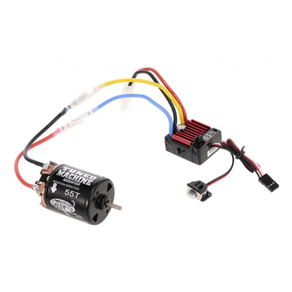 

1060 Brushed 60A ESC 540 55T Motor for SCX10 D90 Crawler Buggy RC Combo
