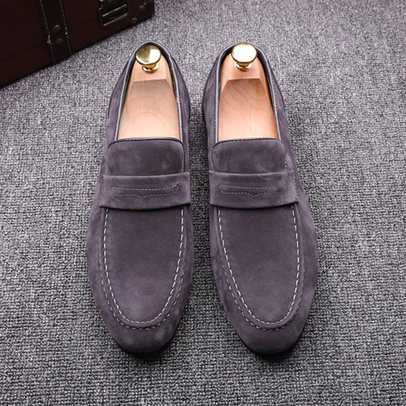 QWEDF Brand New 2019 Black Men Loafers Shoes Luxury Slip-on Moccasins Casual Suede Leather Men's Flats SY-32 | Обувь