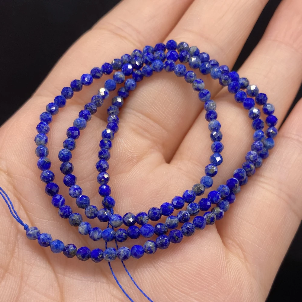 Бусины из натурального камня граненые круглые бусины лазурита изысканная