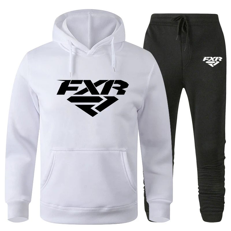 

FXR Men Hoodies Suit Brand Tracksuit Sweatshirt Suit Fleece Hoodie+Sweat pants Jogging Homme Pullover Sporting Suit Male