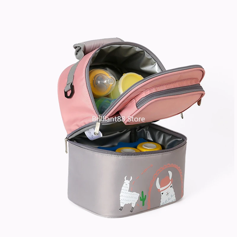 

Warmer Double-layer Fresh-keeping Baby Food Milk Bottle Mother Backpack Nursing Insulation Bag Milk Storage Breast PumpMaternity