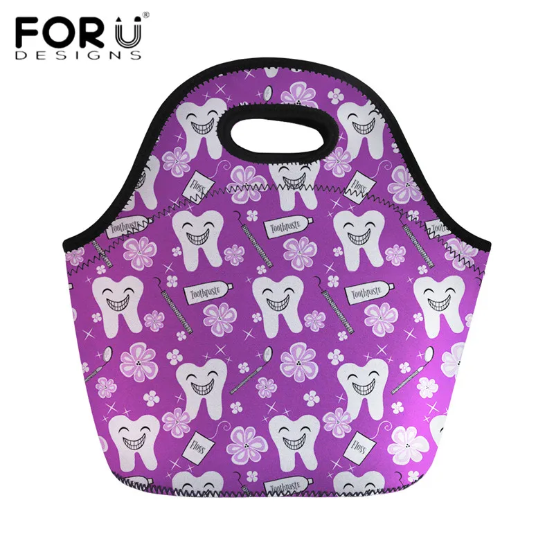 HM10126Z20 FORUDESIGNS/путешествия Изолированные сумки для обедов для женщин милый мультфильм медсестры печати неопрен еда чехол охладитель школы теплый большой короб - Цвет: HM10126Z20