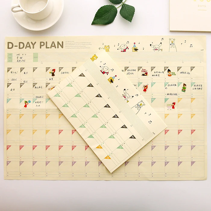 Корейский обратный отсчет 100day plan форма прекрасный календарь время работы, потеря веса цель расписание форма График обучения, планировщик