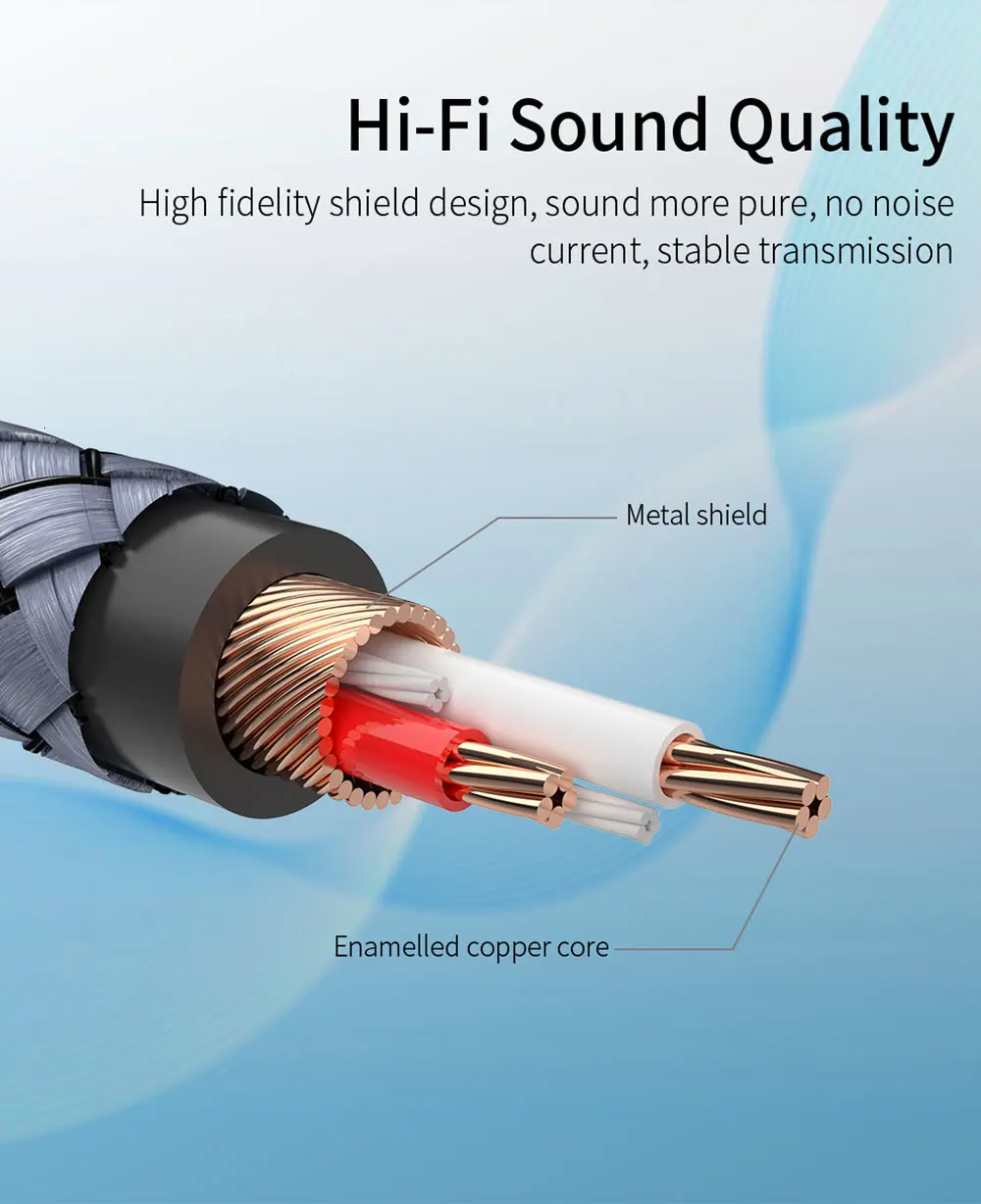Кабель Essager RCA 3 5 мм Jack/2 Aux Переходник на 2 разветвитель аудиокабель для