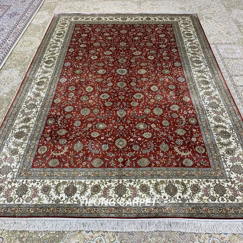 Yilong 6 'x 9' красный Шелковый Ковер hereke персидский шелковый ковер ручной работы