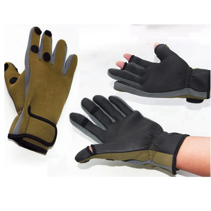 

Men Women Outdoor Fishing Gloves Waterproof Three or Two Fingers Cut Anti-Slip Climbing Glove Hiking Camping Riding Protective G