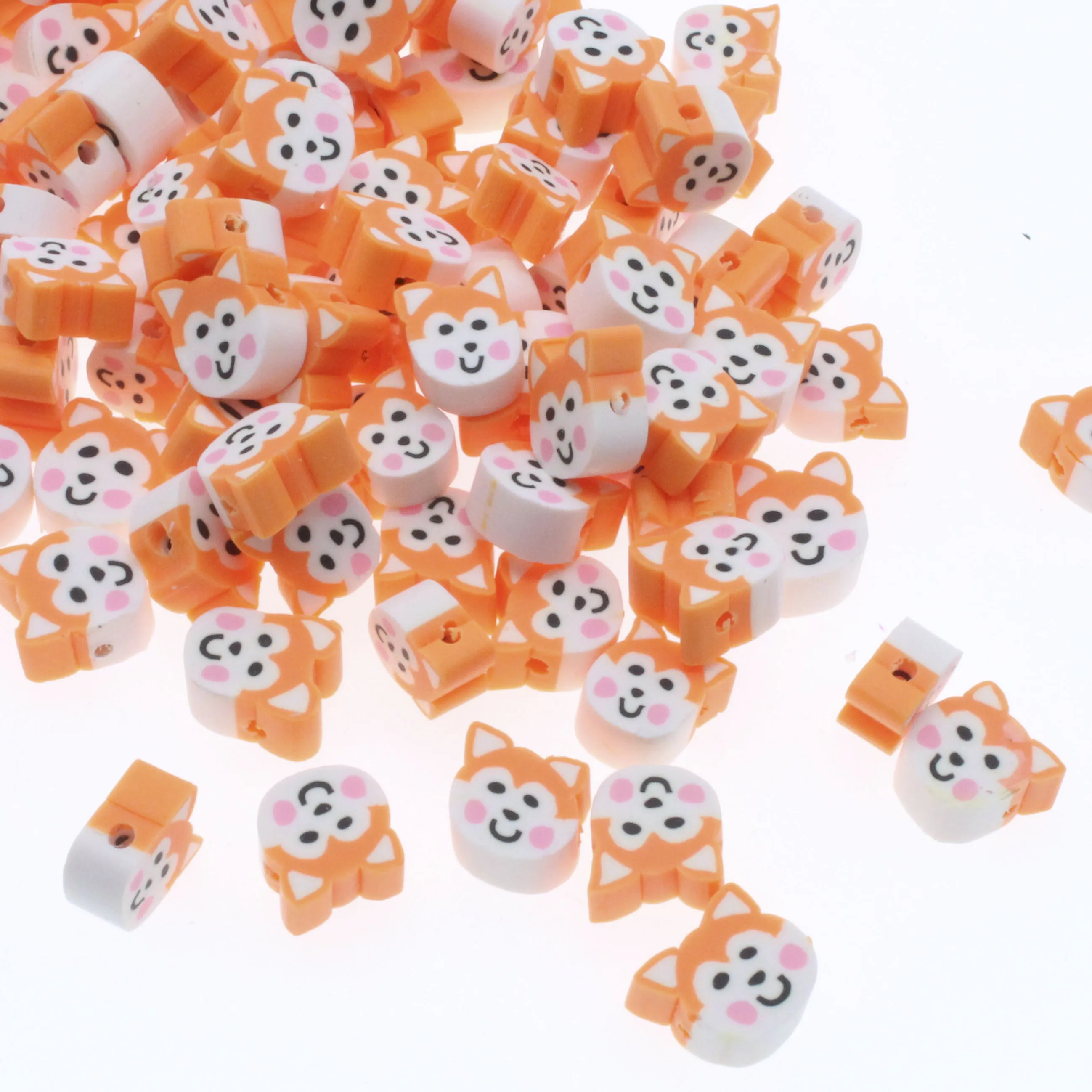 

CHONGAI 50Pcs fox Polymer Clay Spacer Beads For Jewelry Making DIY Bracelet Necklace Accessories