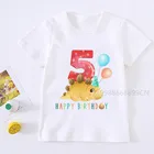 2021 Толстовка динозавр для мальчиков, 1-9 Стразы образуют цифру Футболка с принтом детская одежда на день рождения для мальчиков Dino вечерние футболки для мальчиков и девочек Смешные подарочные футболки подарок