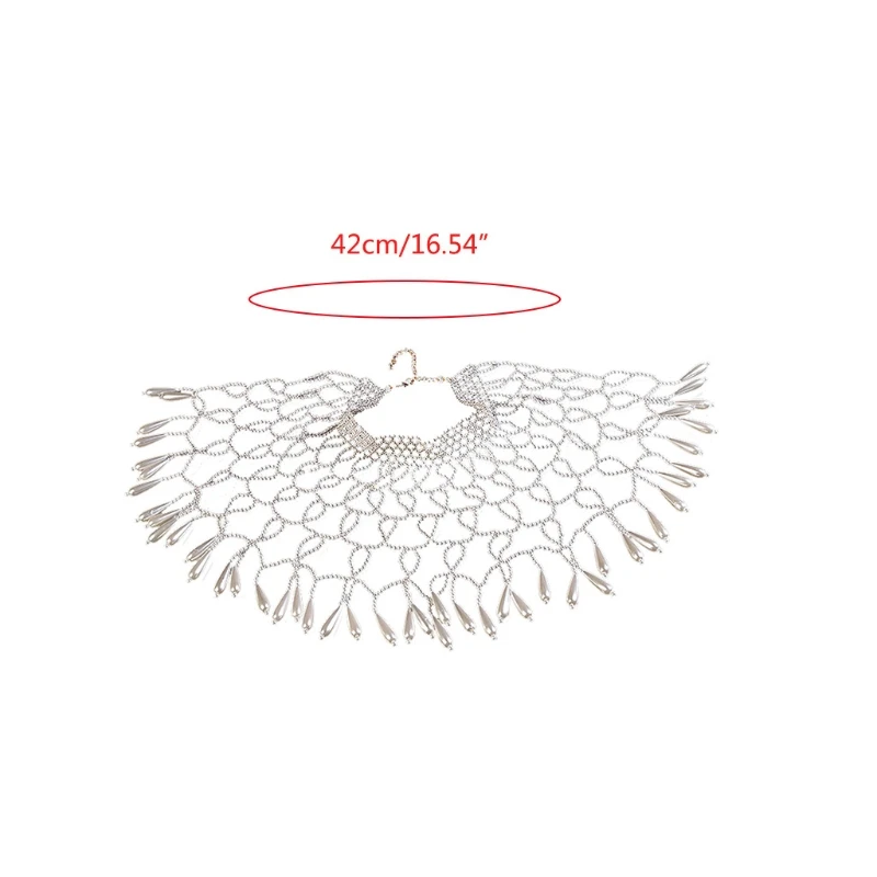 

Pearl shawl Neckwear Pearl Choker Hollow Geometric Pattern Collar Luxurious Detachable Women Jewelry amice tippet