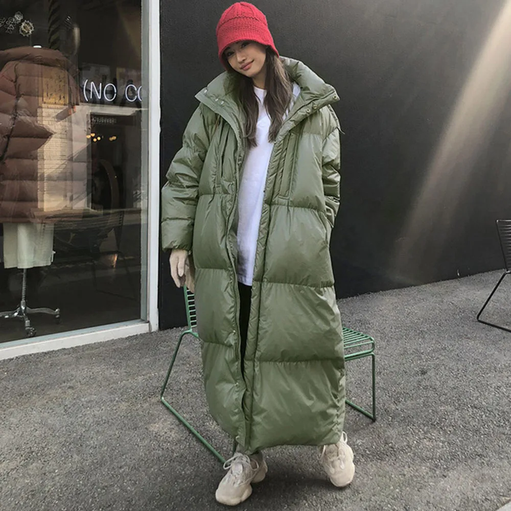 Толстая зимняя куртка-пуховик с капюшоном Женская парка модная теплая верхняя