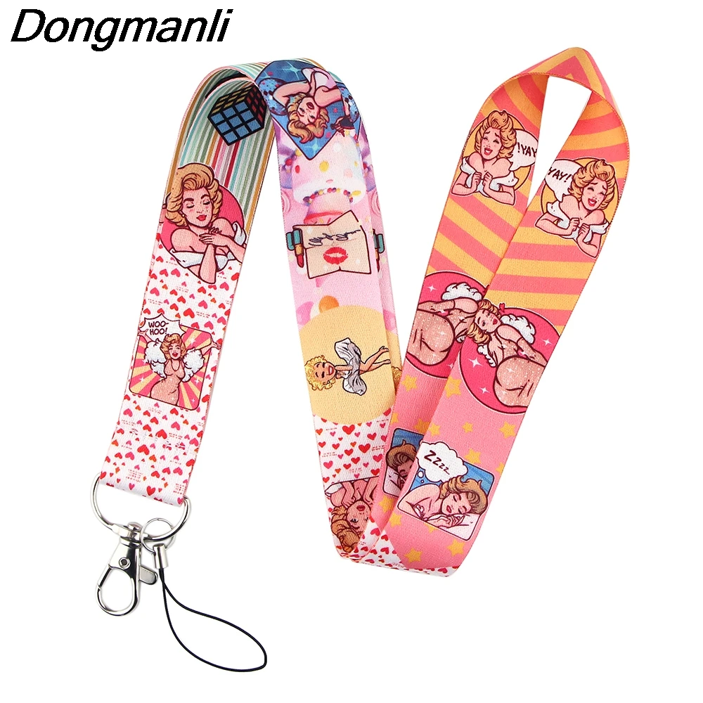 

BG340 Dongmanli Charm Keychain Lanyards Id Badge Holder ID Card Passport Gym Cell Phone Badge Holder Key Strap