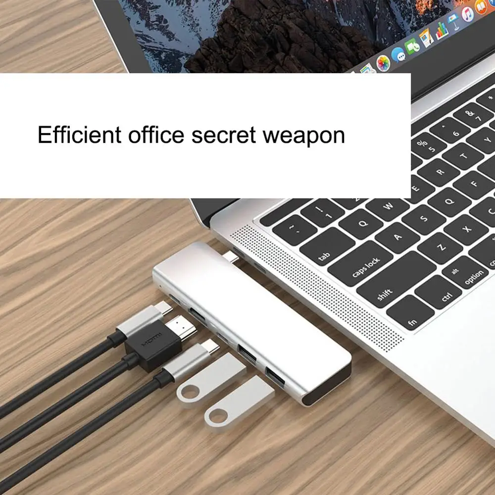 USB C адаптер для MacBook Pro Air или ноутбука 5 в 1 Type OTG Hub Dongle Splitter подключение 4K HDMI Мульти