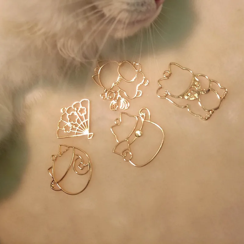 Популярная 5 шт./партия металлическая рамка Lucky Rich Cat в форме УФ-смолы