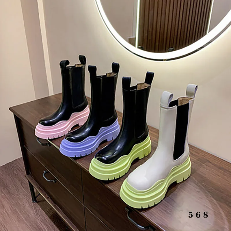 

The spring and autumn of 2021 new muffin bottom avocado Chelsea ankle boots women Martin boots British wind single boots