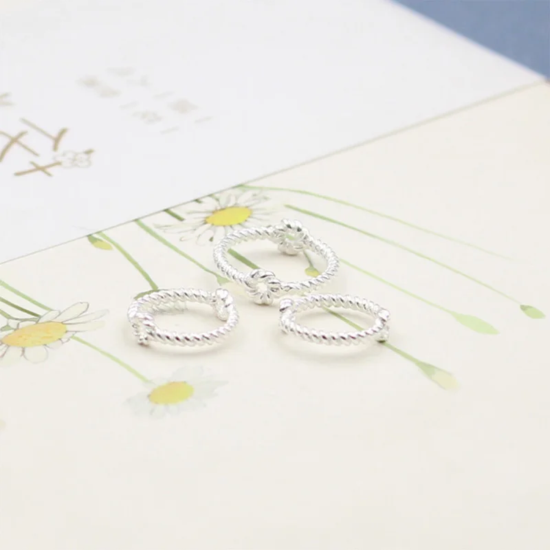 925 пробы Серебряный скрученный круг резные разделительные бусины для