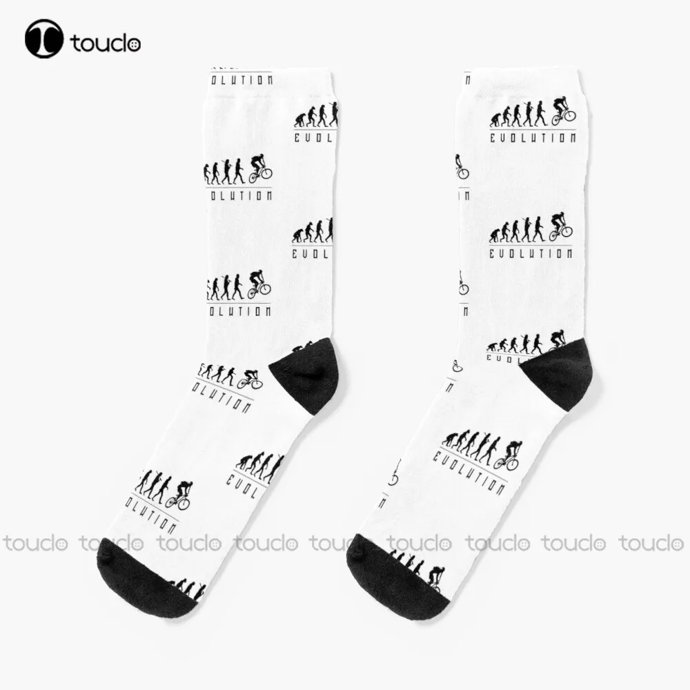 

Best Seller - Evolution Of Man Cycling Merchandise Socks Women Crew Socks Christmas New Year Gift Custom Gift Unisex Adult Sock