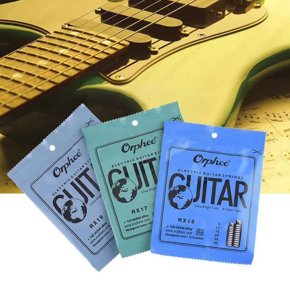 

Electric Guitar Strings Hexagonal Carbon Steel Nickel Strings Guitar Plated Instruments Musical Beginners F0M6