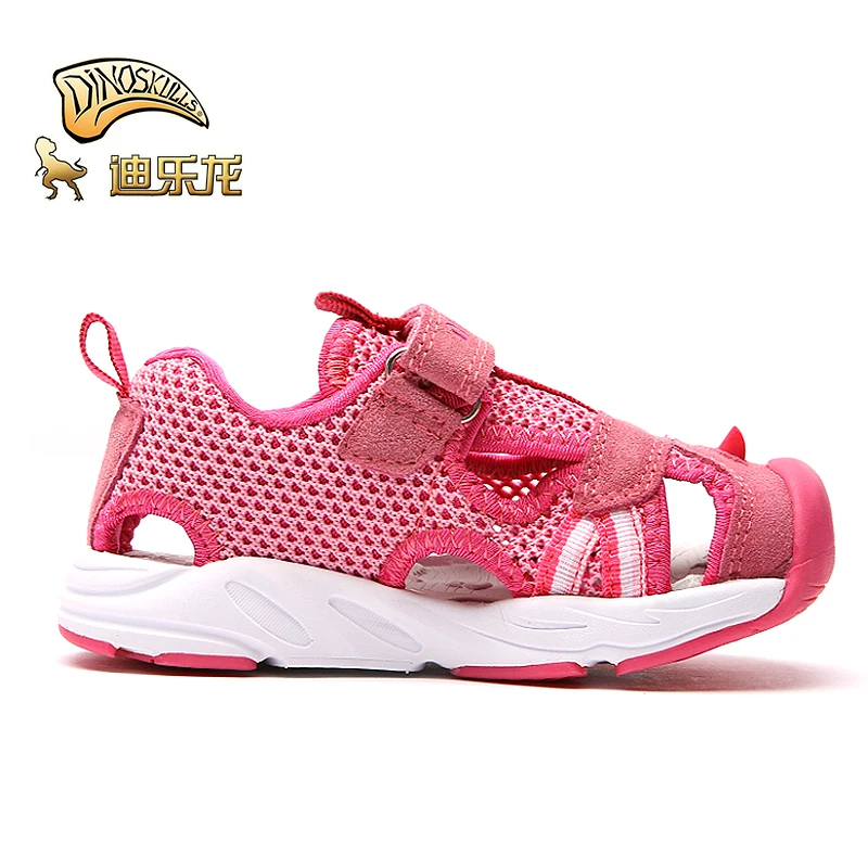 

Dinoskulls Summer Girl Baby Sandals Dinosaur LED Light Up Net Breathable Beach Shoes Infant Children Walking Cut-outs Sandals