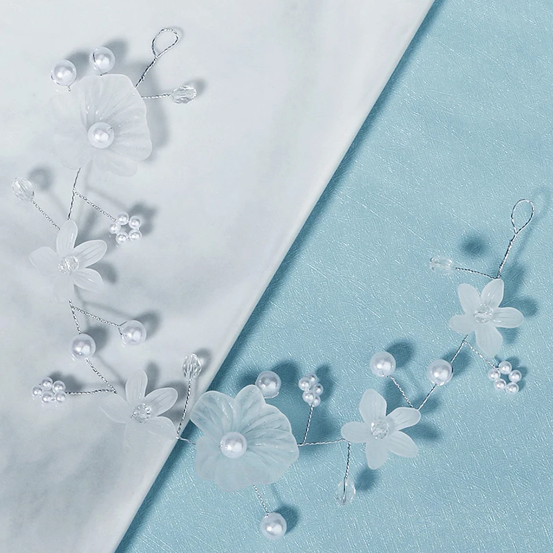 Женские ободки с жемчугом QYY Серебристые свадебные аксессуары для волос вечерние