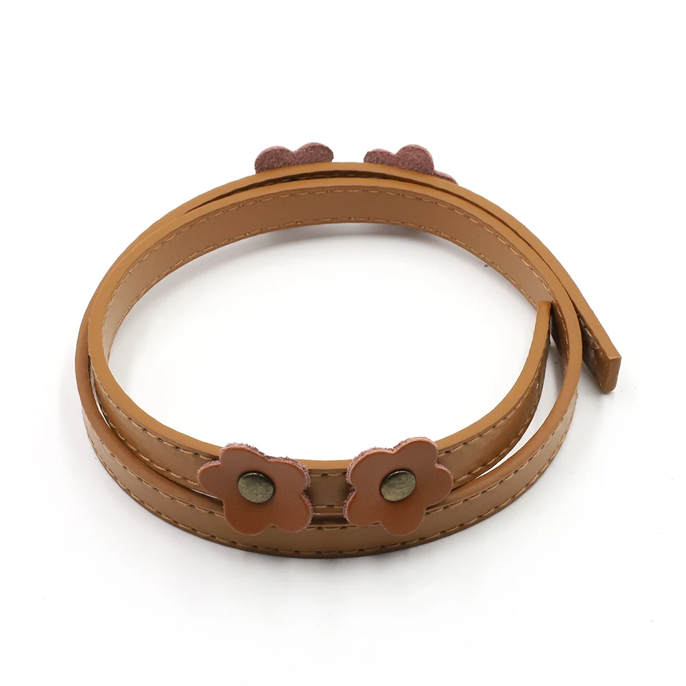 1Pair 70cm PU Leather Handles brown Shoulder Handbag DIY Flowers O Bags Strap Handle Replacement Bag Accessories with Rivet