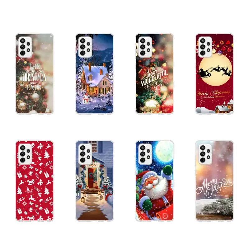 

Merry Christmas Snow Deer Phone Case Transparent For Samsung Galaxy A S Note 9 11 10 51 50 71 70 80 20 21 30s ultra plus