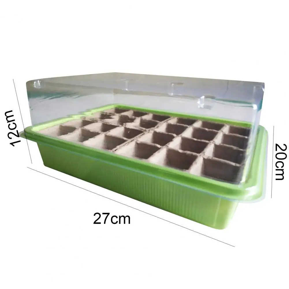 

New Arrival 24 Hole Seedlings Nursery Box Breathable Water-Saving Plastic Stackable Propagator for Garden Accessories Wholesale
