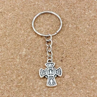 4pcs jesus christ crucifix cross religion charms pendant keychain travel protection 18x69mm diy jewelry a 248f