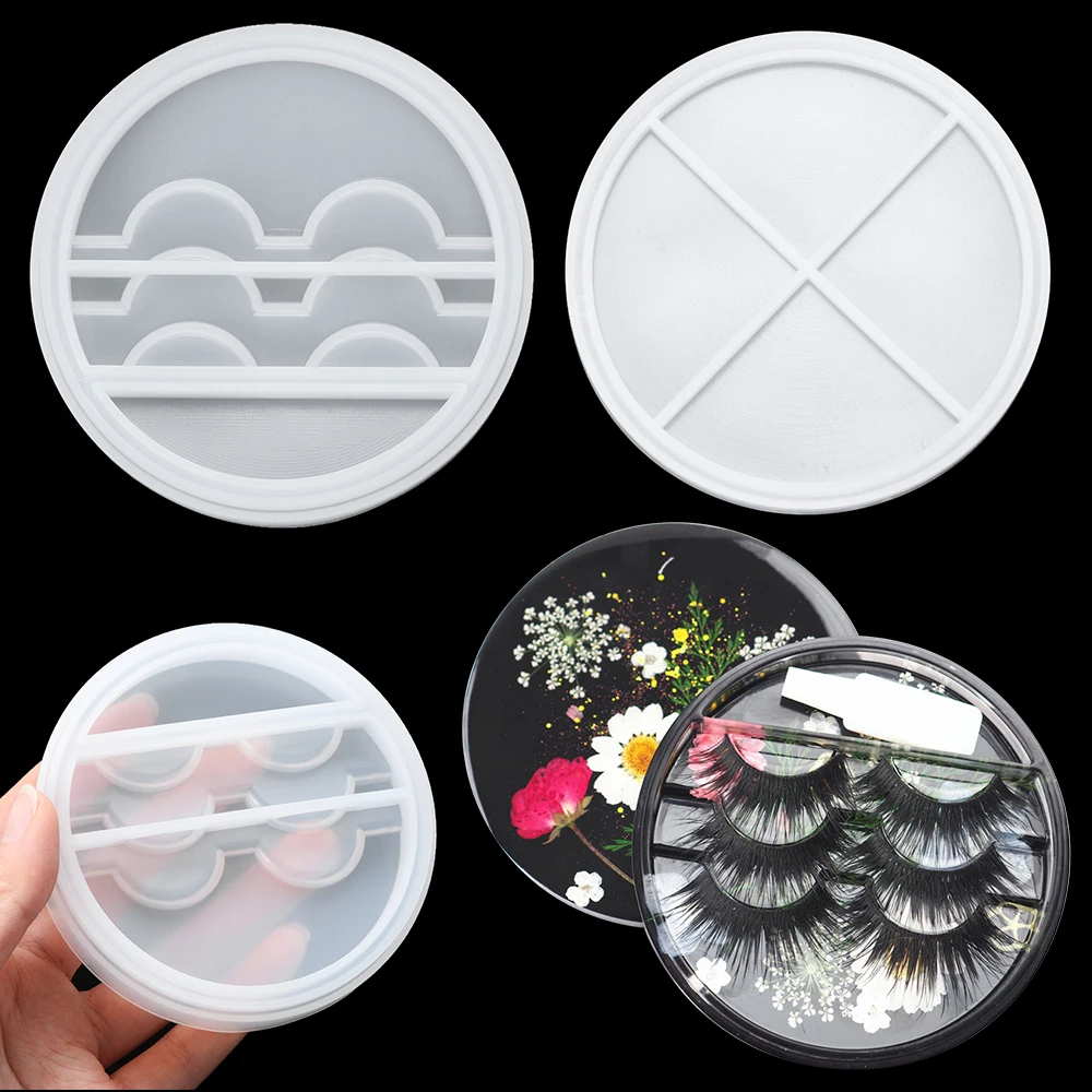 

DIY Eyelashes Display Tray Resin Silicone Mold Eyelashes Storage Box Case Cosmetic Care Container Epoxy Resin Mould Make Up Tool