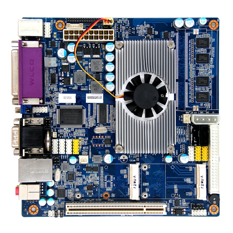 Дешевые Материнские платы itx Atom N455 встроенные 2G ddr3 2 * COM ICH8 чипсет SATA 8 USB2.0 1 mini LPT Mini