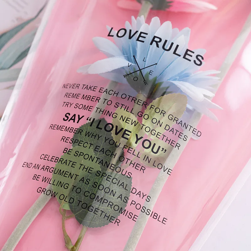 50 шт. прозрачная полупрозрачная мини сумка для букета одна розовая сумочка