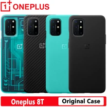 Original OnePlus 8T Case Sandstone Karbon Bamper Cover Protective Case 3D Tempered Glass Screen Protector For OP One Plus 8 T