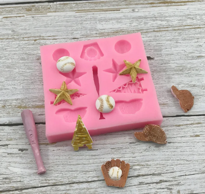 

Aouke Baseball Silicone Mold DIY Cake Baking Decoration Candy Clay Chocolate Mold Golf Softball Baseball Silicone Mold