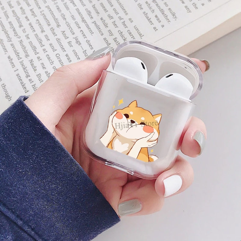 

Чехол Kawaii Shiba для Apple Airpods 1/2, защитный чехол для наушников Airpods, чехол для зарядного бокса