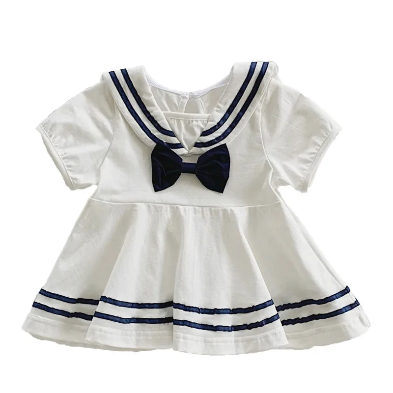 

Baby Sister Matching Outfits Girls Sailors Dress Bodysuit Korean Infant Girls Bodysuits Summer White Dresses For Girls Clothing