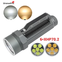 super brightest xhp70 2 led diving flashlight torch 26650 32650 waterpoof 100m underwater 10000lm scuba 6xhp70 2 dive lamp