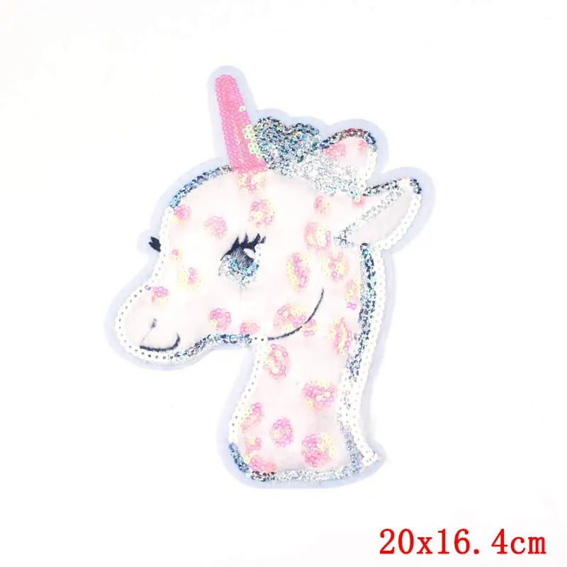 TI-DB0745CT DIY нашивка с железной башней, нашивки с блестками для шитья одежды, нашивки для одежды, нашивка единорога с героями мультфильмов, милые полоски на одежде - Цвет: TI-DB0745CT