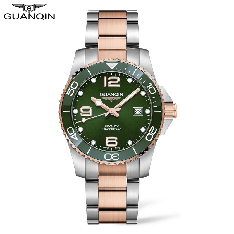 

GUANQIN 2022 Mens Watches Mechanical Wristwatch NH35 Automatic Watch For Men Sapphire Glass Ceramic Bezel 10Bar Waterproof Clock